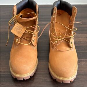 Size 11.5 - Men Timberland Premium 6-Inch Waterproof Boot Wheat Nubuck